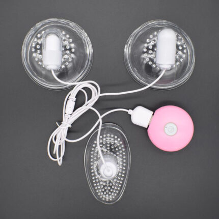 Nipple Clitoris Massager 3 Pump Together for Female Body Boob Vibrating Sex Toy